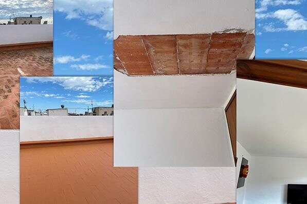 reforma e impermeabilización del último piso de un duplex con filtraciones de agua reforma e impermeabilización de cubierta y piso en Cubelles