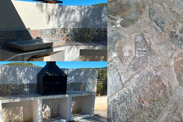 barbacoa de obra y suelo de hormigón en Canyelles empresa de reformas en Vilanova i la Geltrú barbacoa de obra y suelo de hormigón en Canyelles